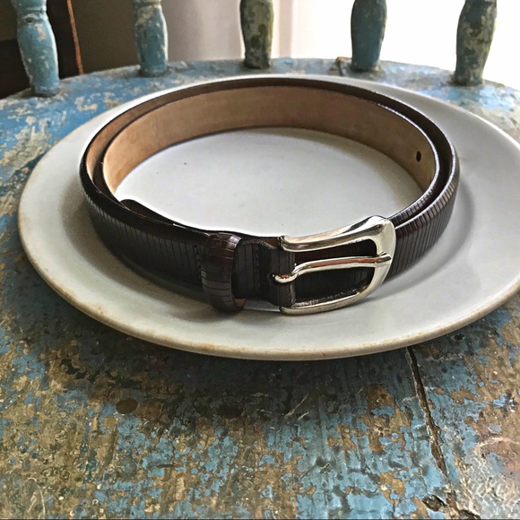 Talbots brown Italian leather belt size L - Picture 2 of 6